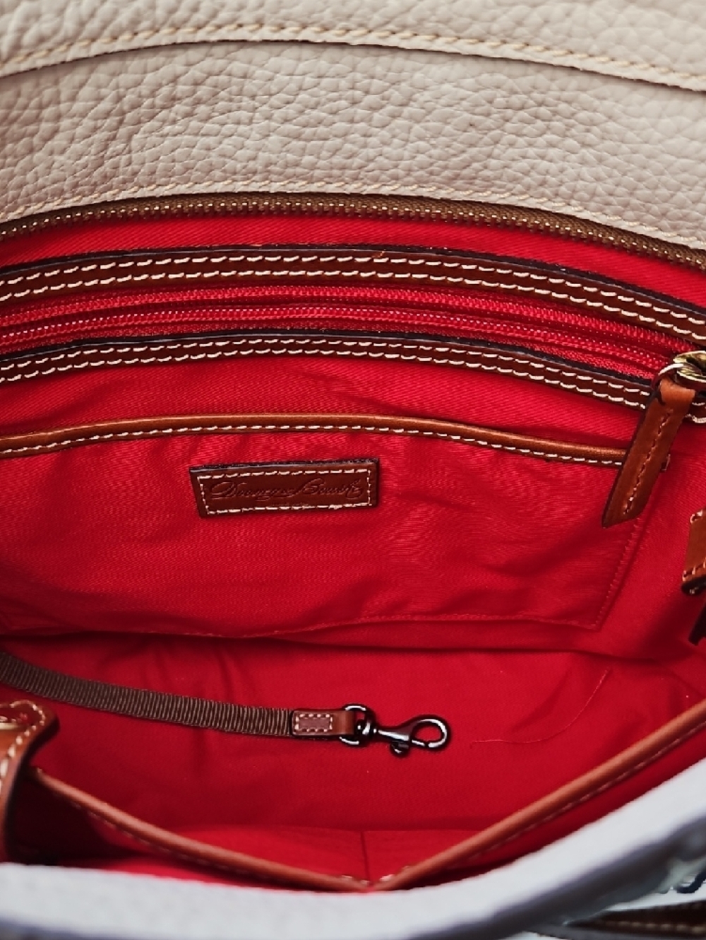Dooney & Bourke Bone Pebble Leather Small Lexington Shoulder Bag - Picture 8 of 16